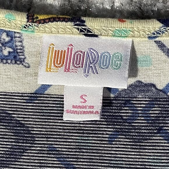 LulaRoe Oversized Top Size S Multicolor Cave Paintings Tribal Ethnic Art-to-Wear - Picture 5 of 12
